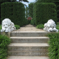 Garden outdoor life size stone animal statue marble sleeping lion sculpture